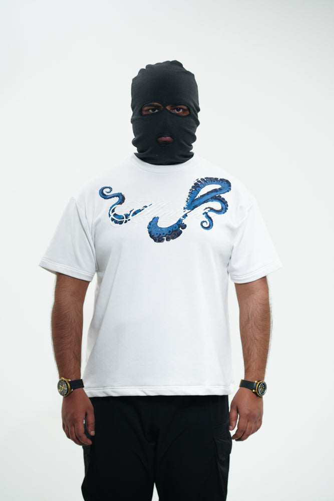 Ocean Blue Octopus white T-Shirt