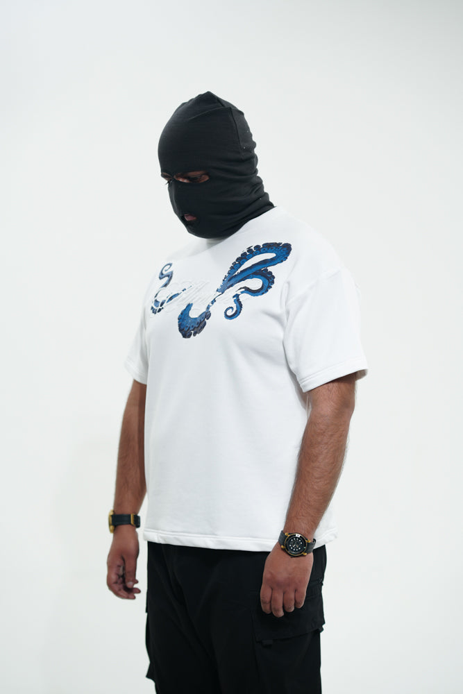 Ocean Blue Octopus white T-Shirt